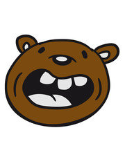 funny comic cartoon bear laughing big grin cuddle grizzly