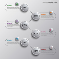 Time line info graphic with design bubbles template