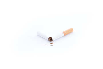 World No Tobacco Day,broken cigarette on a white background