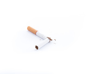 World No Tobacco Day,broken cigarette on a white background