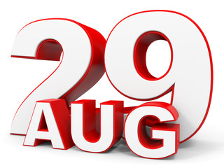 August 29. 3d text on white background.