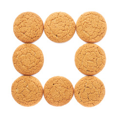 Pile of cookies isolated over the white background
