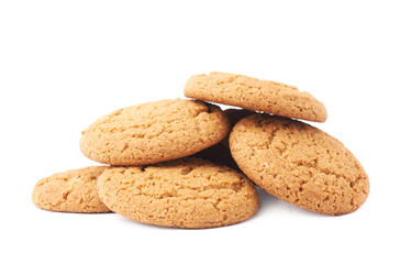 Pile of cookies isolated over the white background