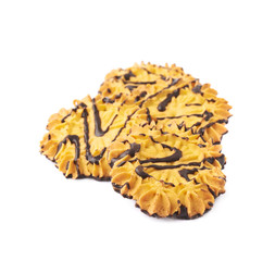 Pile of cookies isolated over the white background