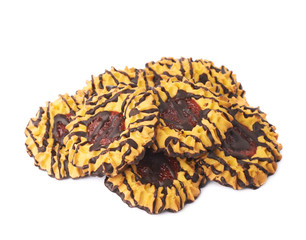 Pile of cookies isolated over the white background