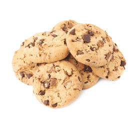 Pile of cookies isolated over the white background