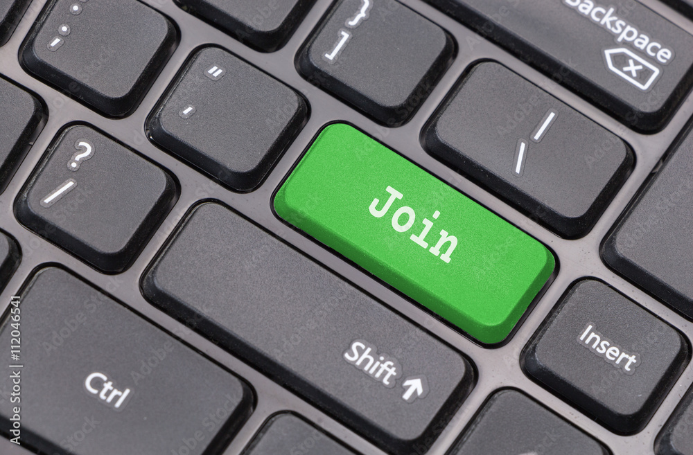 Poster Computer keyboard closeup with 