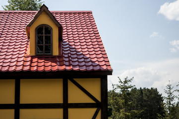 Colorful facade of building