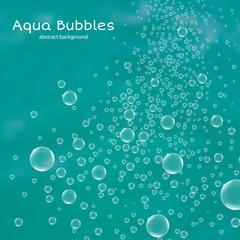 Abstract background with water bubbles. Vector illustration.
