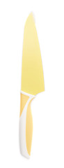 Steel yellow knife isolated over the white background