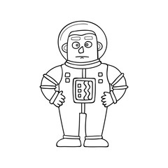 Cartoon astronaut. Vector illustration in doodle style.