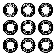 tire service shop car show black symbol vector © Roman Sotola