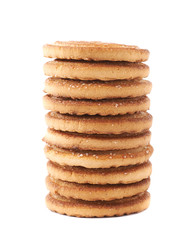 stack of cookies isolated over the white background