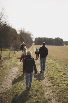Family on walk