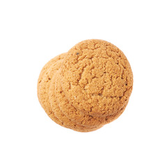 Twisted stack of cookies isolated over the white background