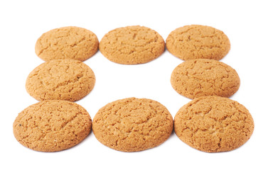 Pile of cookies isolated over the white background