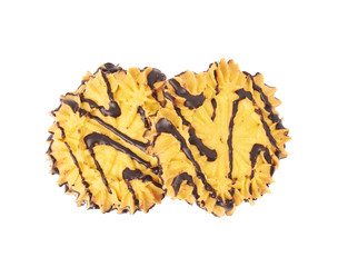 Stack of cookies isolated over the white background