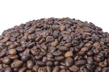 coffee grains on a white background