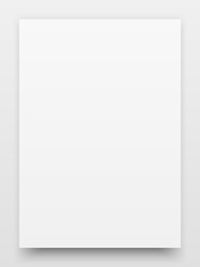 A2 white poster realistic template, mock-up with realistic shadow and light background for design concepts, presentations, web, identity, prints. Vector illustration.