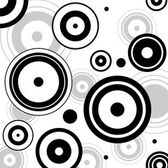 Abstract background with circles, geometric shapes, rings