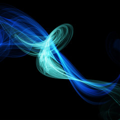 Abstract colorful smoke isolated on black, stylish design
