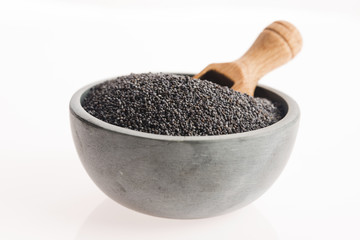 Poppy seeds isolated on white