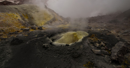 Fumarole of Mutnovsky volcano in Kamchatka, Russia