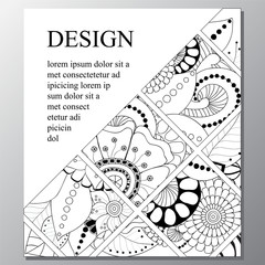 stock vector template for flyer, brochure, card, cover, book wit