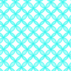 Fototapeta premium Seamless geometric pattern of turquoise circles. Round Oriental traditional ornament Moroccan seamless pattern, tile design