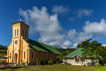 Seychelles,île de la Digue, église 