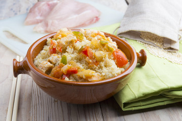 Quinoa salad with vegetables.Superfoods concept