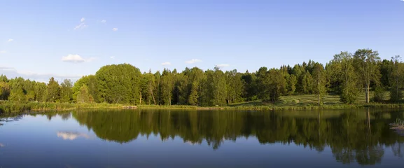 Fotobehang beautiful lake landscape in Sweden © Tomtsya