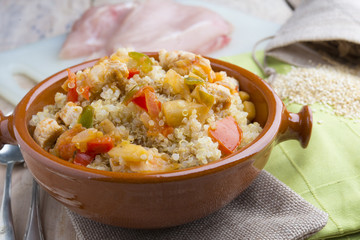 Quinoa salad with vegetables.Superfoods concept