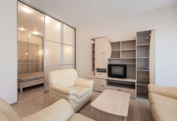 Modern interior of the apartment. Studio.
