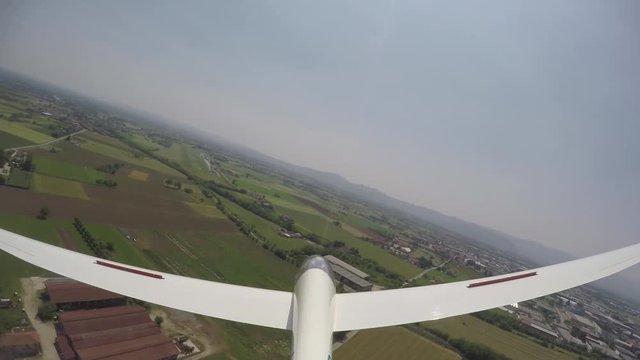 Glider Lands on a Grass Airfield - 4K UltraHD