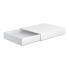 Fototapeta premium Opened White Cardboard Package Box. Gift Candy. On White Background Isolated. Mock Up Template Ready For Your Design. Product Packing Vector EPS10