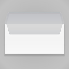 White Gray Blank Envelope. Illustration Isolated On Gray Background. Mock Up Template Ready For Your Design. Vector EPS10