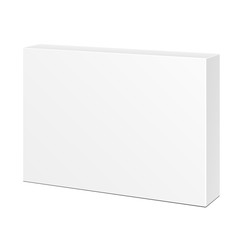 White Product Cardboard Package Box. Illustration Isolated On White Background. Mock Up Template Ready For Your Design. Vector EPS10