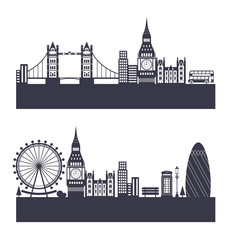 Silhouette Background of Abstract London Skyline