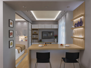 3d rendering living room interior design.