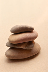 Fototapeta na wymiar Japanese zen stone garden on sand