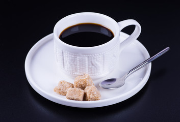 black coffee on a black background