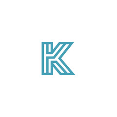 Impossible Letter K Logo design vector Linear Symbol Monogram