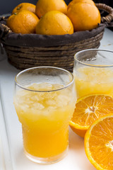 Orange juice ice