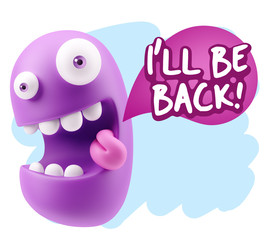 3d Illustration Laughing Character Emoji Expression saying I'll