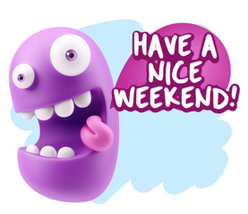 3d Illustration Laughing Character Emoji Expression saying Have