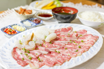 Korean cuisine  barbecue grill set