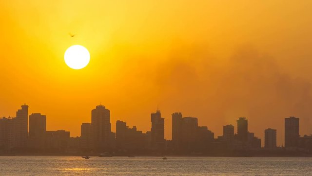 Kuwait cityscape during the sunset timelapse
