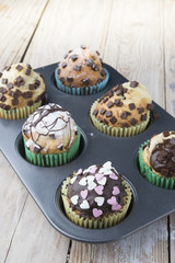 Just Baked Chocolate Muffins In Bakeware