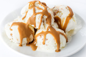 Homemade vanilla ice cream